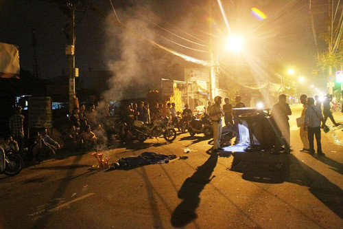 Hiện trường vụ tai nạn.