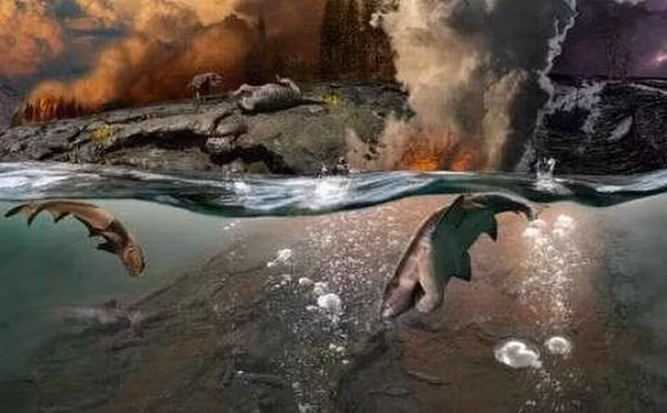 Khí cacbonic thải ra trong đợt phun trào núi lửa đã làm cho bầu khí quyển Trái đất ấm lên, làm giảm lượng oxy trong các đại dương và khiến các đại dương trở nên tương đối khắc nghiệt trong hàng triệu năm.