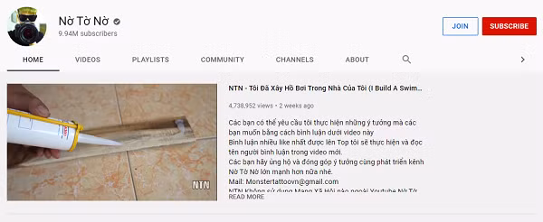 Lượng sub của kênh Nờ Tờ Nờ đã đạt 9,94 triệu người. Chỉ cần 6,000 người bấm follow nữa, thì Nờ Tờ Nờ sẽ nhận được nút Kim Cương từ nền tảng xem video lớn nhất hành tinh.