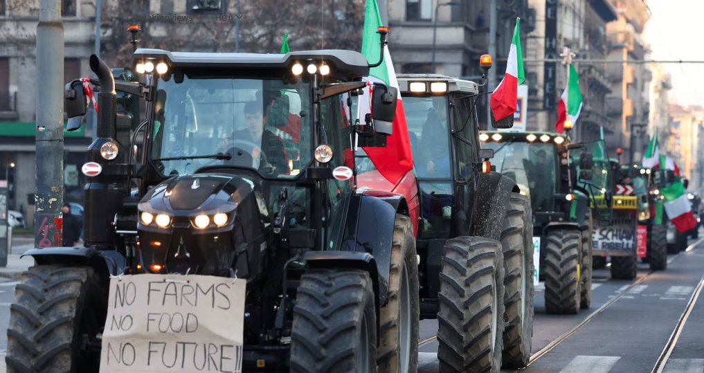 Hình ảnh đường phố trước Hội đồng khu vực Lombardy ở Milan, Italy, ngày 1/2.