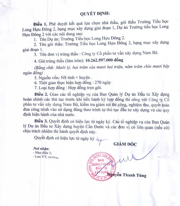 Long An: 3 Cty cạnh tranh gói thầu tiền tỷ tại Trường Long Trì - Hình 3 Long An: 3 Cty canh tranh goi thau tien ty tai Truong Long Tri-Hinh-3