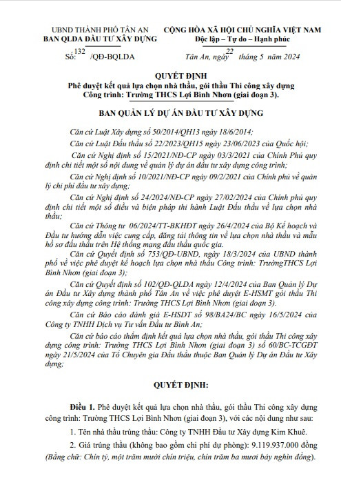 Long An: 3 Cty cạnh tranh gói thầu tiền tỷ tại Trường Long Trì - Hình 4 Long An: 3 Cty canh tranh goi thau tien ty tai Truong Long Tri-Hinh-4