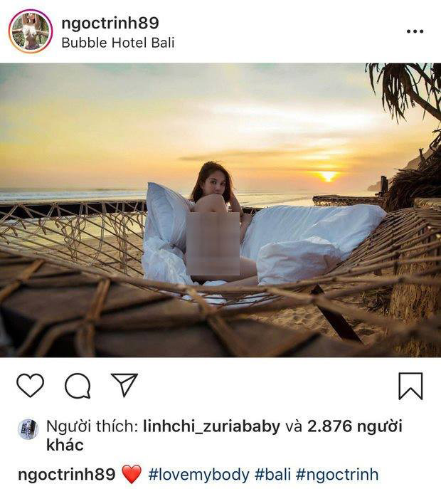 Ngoc Trinh khoa than tai Bali bi nem da vi phan cam