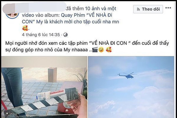 Cách đây 2 tháng, Khánh My từng bất ngờ chia sẻ hình ảnh đóng tập cuối phim "Về nhà đi con".