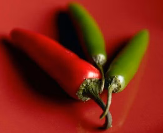 3. Ớt jalapeño: Loại gia vị rất nổi tiếng, món nước sốt Tabasco, có độ cay 2,500-5,000 SHU (vì thế nhớ cho một ít vào món Bloody Marys của bạn thôi nhé). Ở cùng mức cay này là loại ớt jalapeño (tên loại ớt này được đặt theo tên của thị trấn Xalapa, Mexico, nơi đầu tiên trồng chúng), trong ảnh, có độ cay khoảng 2,500-10,000 SHU.