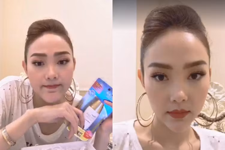 Năm 2018, Minh Hằng liên tục lộ gương mặt bị biến dạng, đơ như tượng sáp với chiếc cằm dài ngoằng, nhọn hoắt. Nhiều khán giả nghi ngờ cô dao kéo quá đà. Ảnh: tin tức Việt Nam