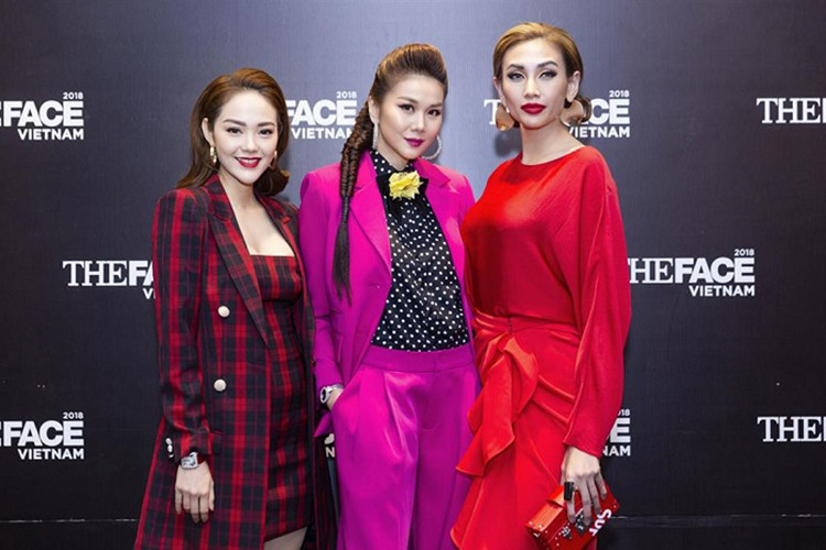 1 năm sau khi tố Hà Hồ, Minh Hằng trở thành huấn luyện viên The Face cùng Võ Hoàng Yến và Thanh Hằng. Ảnh: Giao thông