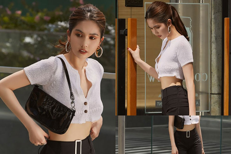 Đáng chú ý, sau khi nhiều lần để lộ vòng một xập xệ, “nữ hoàng nội y” chăm diện váy áo để tôn triệt vòng một căng tràn, gợi cảm.