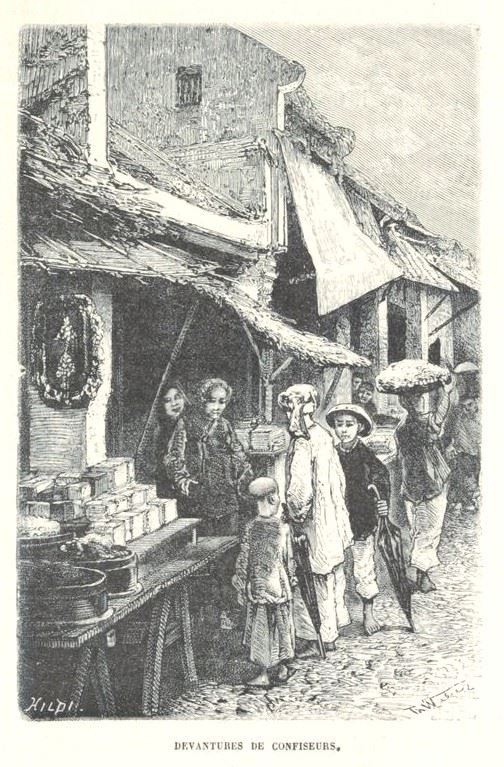 Cửa hàng bánh kẹo trên phố.