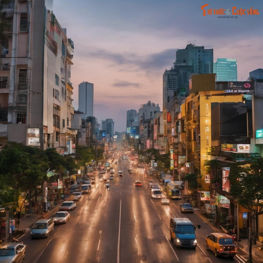 Một đại lộ "trong tưởng tượng" của trí tuệ nhân tạo về TP HCM.