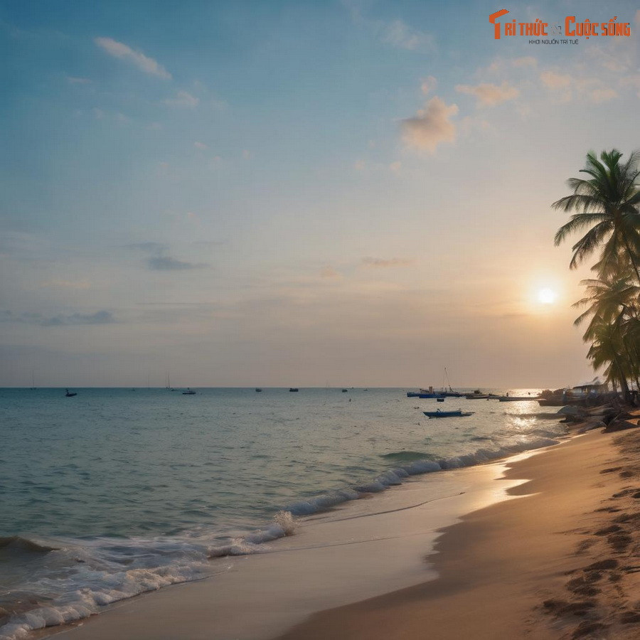 Cảnh biển ở Phú Quốc qua phác thảo của AI.