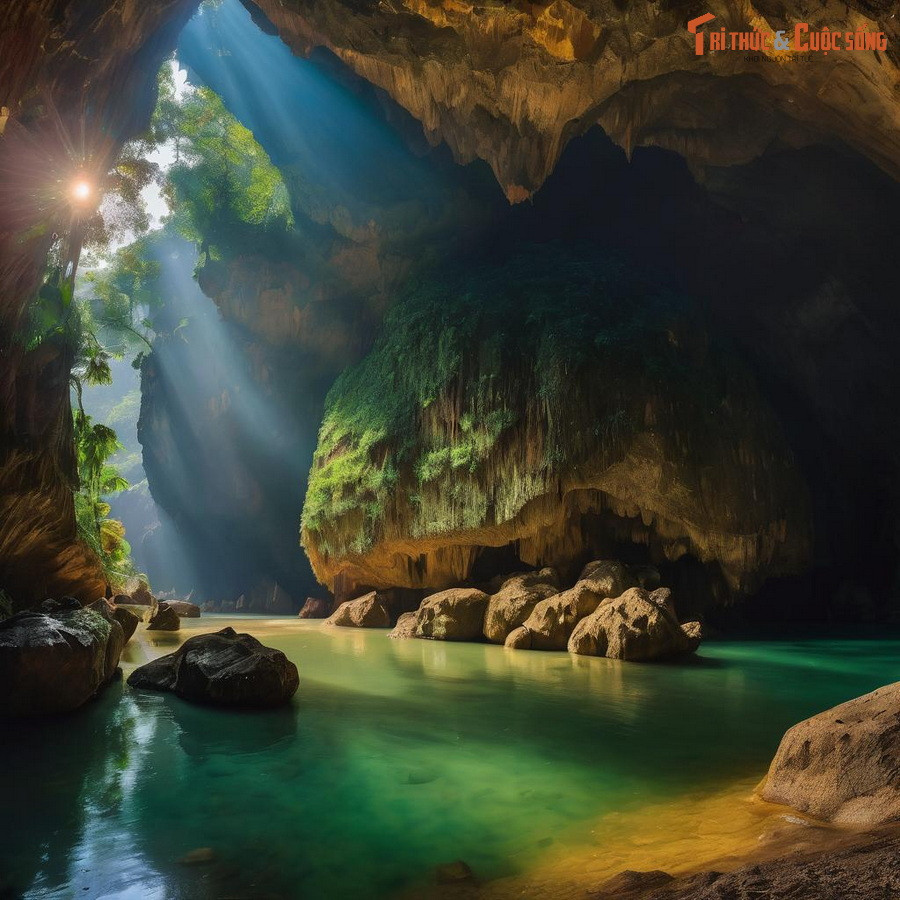 Bên trong một hang động ở Phong Nha - Kẻ Bàng.