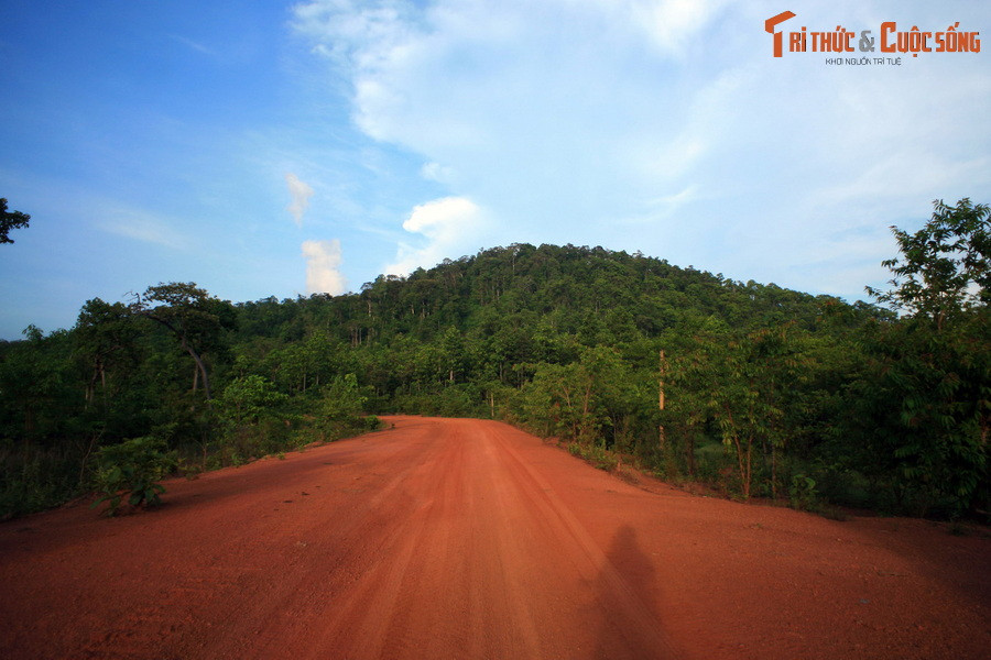 Chàng nhổ cây làm gậy, rồi trèo lên một quả núi thật cao chờ rồng lửa. Chờ được một lúc thì tàn lửa bay tới tấp khiến người chàng bỏng rát. Một lát sau, rồng lửa hiện ra.