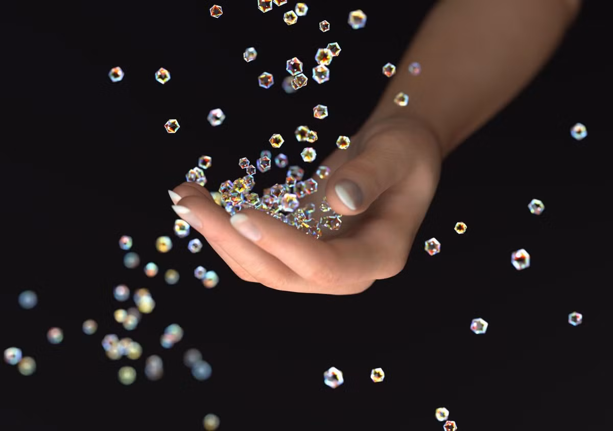 Với mức nhiệt độ hơn 3.700 độ C do cơn bão Mặt trời quét qua, kết hợp với áp suất khí quyển tăng lên khoảng 10 GPA mà than chì chuyển thành cấu trúc giống kim cương, đường kính của viên kim cương lớn nhất có thể có trong các trận mưa lên tới một cm.