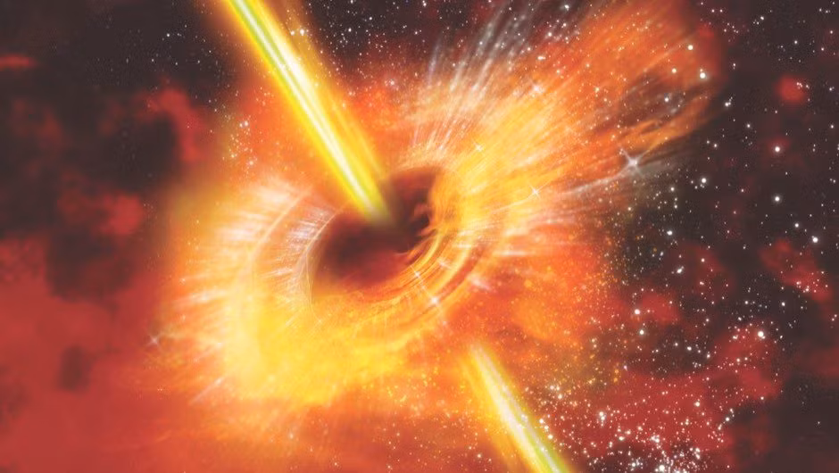 Vật chất này bị biến thành plasma siêu nóng; và phát ra ánh sáng bọc vòng xung quanh lỗ đen.