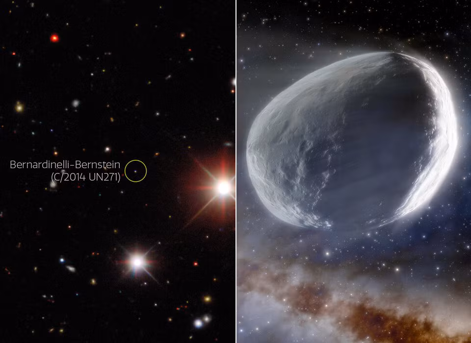 Sau đó, nhóm nghiên cứu đã sử dụng một mô hình máy tính để loại bỏ kỹ thuật số ánh sáng của sao chổi, chỉ để lại vùng trái tim. Dữ liệu thu được cho thấy trái tim của sao chổi lớn hơn khoảng 50 lần so với của các sao chổi điển hình được quan sát trong hệ mặt trời, và cũng là vùng trái tim sao chổi lớn nhất mà các nhà thiên văn từng phát hiện. 