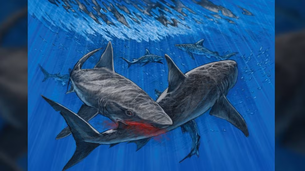 Một phân tích xương cho thấy nạn nhân là loài cá mập cổ đại chondrichth yans. Còn hóa thạch hai chiếc răng là của cá mập thuộc họ Carcharhinidae, thuộc một trong hai chi: Carcharhinus hoặc Negaprion.