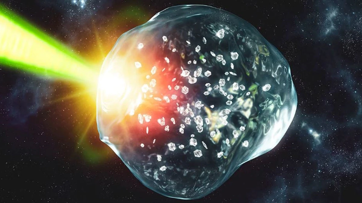 Trong thí nghiệm trước đó, các chuyên gia đã nghiên cứu một vật liệu nhựa được làm từ hỗn hợp hydro và carbon, những thành phần quan trọng trong thành phần hóa học tổng thể của Sao Hải Vương và Sao Thiên Vương.