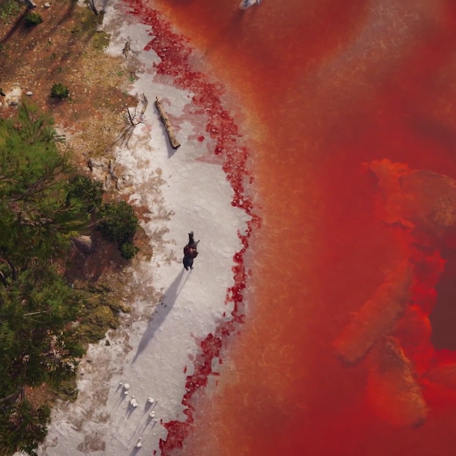 Các hình ảnh vệ tinh chụp từ không gian cho thấy Biển Đỏ là một đường màu xanh lam chạy dọc từ bắc xuống nam dọc theo rìa đông bắc của lục địa châu Phi. Màu xanh đậm của nước, trái ngược hoàn toàn với màu nâu xám xịt của cảnh quan xung quanh, là cái tên nổi tiếng của biển. Dường như không có gì "đỏ" khi nói về Biển Đỏ.