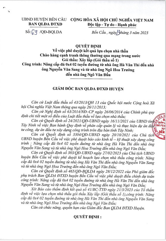 Công ty Tuấn Vy Tây Ninh 1 tháng trúng 4 gói thầu xây lắp Cong ty Tuan Vy Tay Ninh 1 thang trung 4 goi thau xay lap