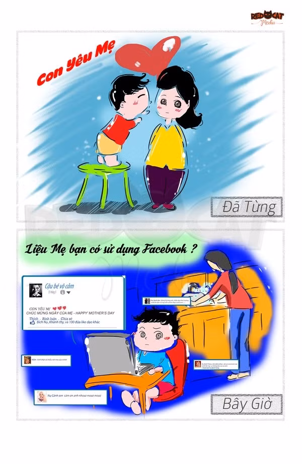 "Con yêu mẹ!" có phải là câu khó nói nhất với các bạn trẻ? Không phải bà mẹ nào cũng dùng Facebook để có thể đọc được những dòng viết mùi mẫn, xem được những cảm xúc bề nổi từ đứa con yêu thương của mình.