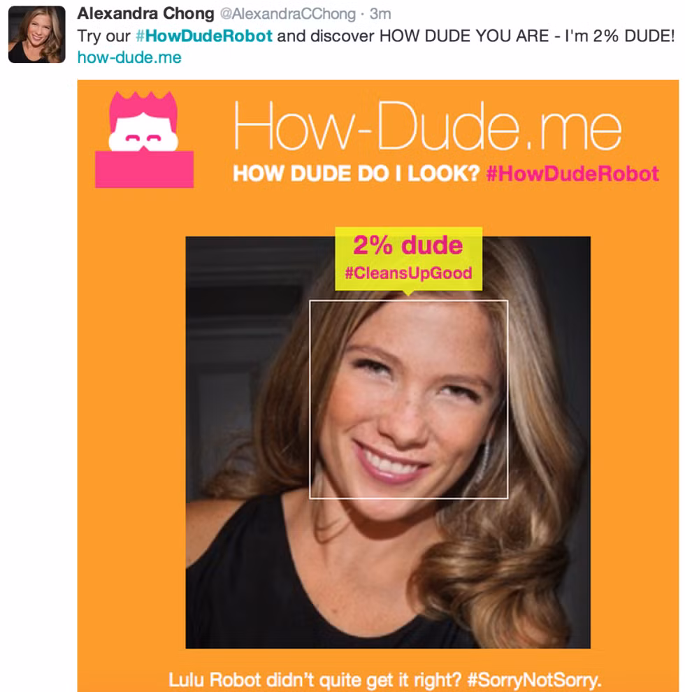 Cách dùng ảnh phụ nữ để thử nghiệm có thể chứng minh được ứng dụng này có tính toán, nhận diện thật hay không? Dẹp bỏ nghi ngờ việc chúng tự động đưa ra những kết quả ngẫu nhiên.