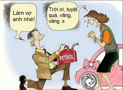 Dân mạng ví von xăng như món quà đắt tiền trong thời buổi giá tăng mạnh. Một lít xăng có thể đổi được nhiều thứ... kể cả niềm vui của người khác.