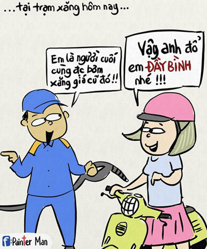 Nắm bắt thông tin, nhiều người đã căn giờ để đổ xăng đầy bình trước giờ tăng giá. Một số cảm thấy rất may mắn khi mình là một trong những người cuối cùng được trạm xăng tính giá cũ.