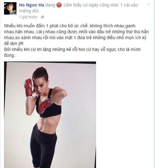 Dòng trạng thái gây tranh cãi của nữ ca sĩ.