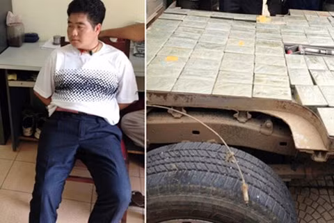 Trước Hoàng béo, Tàng Keangnam cũng là trùm ma túy khét tiếng sa lưới pháp luật. Tàng Keangnam tên thật là Tráng A Tàng (trú xã Lóng Luông, huyện Vân Hồ, Sơn La), từ một kẻ xách thuê ma túy, Tàng đã leo lên thành “ông trùm” mua bán gần 1.800 bánh heroin, 553 viên ma túy tổng hợp ở Việt Nam. Ảnh: ANTĐ.