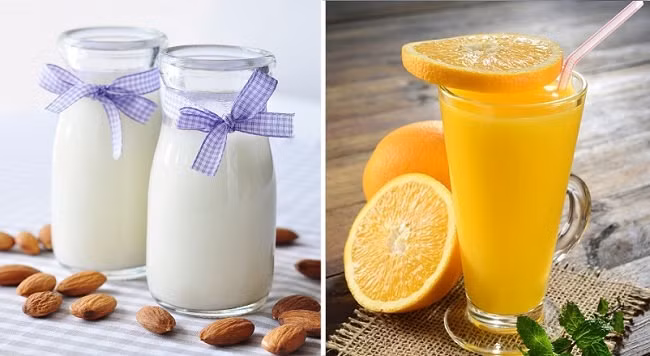 Hỗn hợp kết tủa đó của sữa và nước cam sẽ rất khó tiêu, khiến cho bụng ấm ách rất khó chịu, gây rối loạn tiêu hóa. Ảnh: tinhhoa.