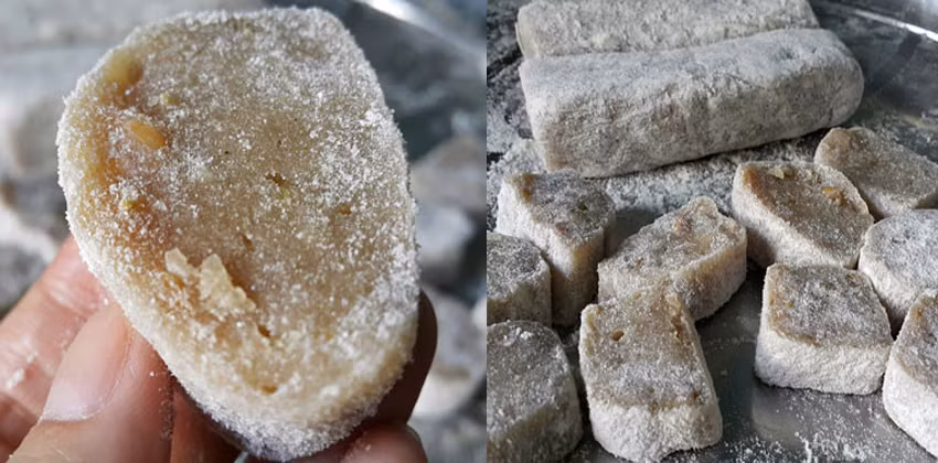 Một loại bánh độc đáo ở miền Trung có trong dịp Tết đó chính là bánh lăn. Ảnh: beemart.