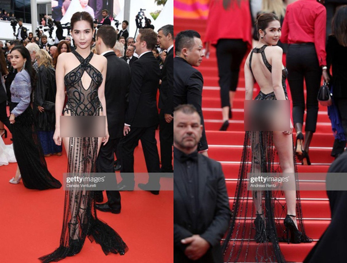 Và tất nhiên không thể thiếu trong danh sách này đó chính là Ngọc Trinh với trang phục “để đời” khi dự Cannes 2019. Ảnh: anninthudo.