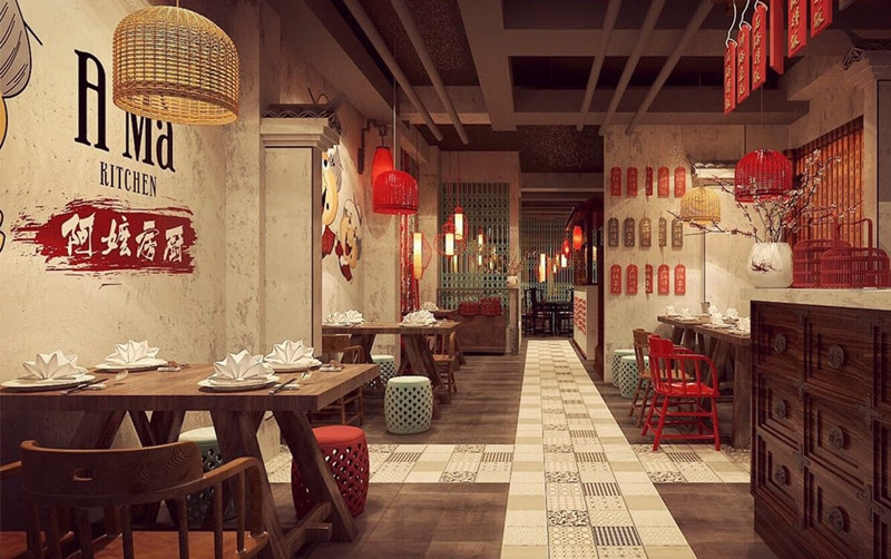 Quán được đầu tư tỉ mỉ từ bức tường, bàn ghế, chén đũa,… với thiết kế đậm màu sắc Hồng Kông.