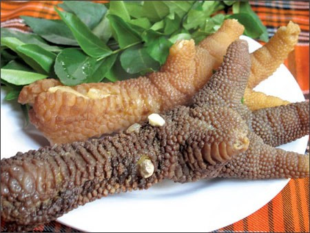 Gân chân gà có thể đem phơi khô để dùng khi cần. Các tài liệu y học cổ truyền ghi chép lại, giá trị bổ dưỡng của gân chân gà rất cao, thậm chí có thể sánh với cao hổ cốt khi được phối hợp với các vị thuốc bắc. Ảnh: Vietnamnet.