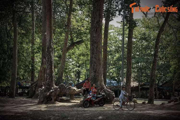 Ngày nay, ao Bà Om thu hút đông đảo du khách gần xa nhờ cảnh quan độc đáo và hấp dẫn. Ao có hình chữ nhật, rộng 300 mét, dài 500 mét, xung quanh là các gò đất mấp mô với nhiều cây cổ thụ có rễ nổi lên tạo thành những hình thù kì lạ.