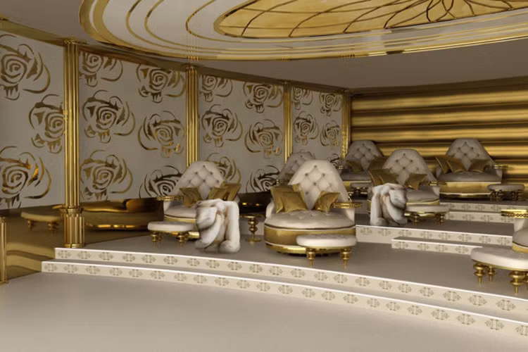 Sắc vàng khiến siêu du thuyền trở nên xa xỉ (Ảnh: justluxe.com)