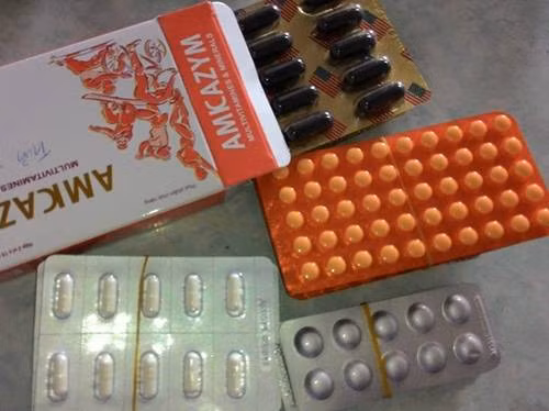 Thực phẩm chức năng Amkazym kém chất lượng bị phát hiện.