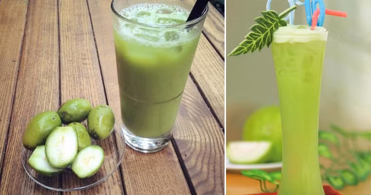 Nước ép cóc bao tử có vị chua thanh dịu, hương thơm mát rất dễ uống. Đặc biệt loại đồ uống này rất giàu vitamin rất tốt cho cơ thể những ngày nắng nóng. Ảnh: Mongngonmoingay.