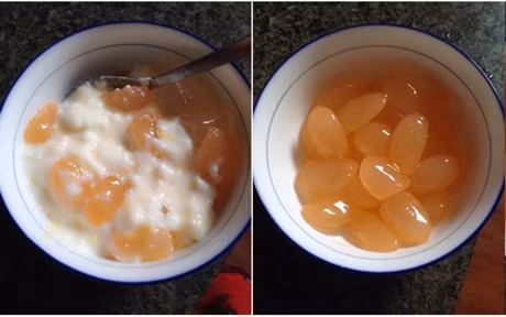 Chè hạt đác: Hạt đác rửa sạch, rim với đường phèn hoặc dứa, khi ăn có thể biến tấu trộn thêm siro, nước cốt dừa với đá bào là được. Ảnh: Mongngonmoingay.