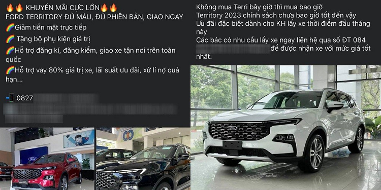 Ford Territory dang giam den 70 trieu tai Viet Nam trong thang 5/2023