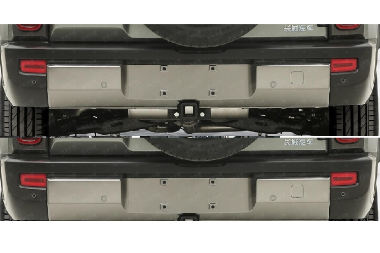 Phong cách lưới tản nhiệt rất hầm hố với 3 thanh nan kép cùng logo Haval tạo nên. Chiếc xe được trang bị các tấm bảo vệ chống trầy xước ở viền trước và phần dưới của cửa, đồng thời giá để hành lý được bổ sung trên nóc xe, phù hợp với phong cách hầm hố của nó.