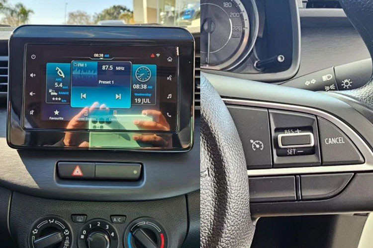 Trái ngược với ngoại thất, nội thất của Toyota Rumion 2023 lại gần như được bê nguyên từ Suzuki Ertiga sang. Bên trong mẫu MPV này là mặt táp-lô màu đen, trang trí bằng những chi tiết giả ốp gỗ, và ghế bọc nỉ. Nội thất của Toyota Rumion 2023 cũng có 7 chỗ ngồi và những trang bị tương tự Suzuki Ertiga như chìa khóa thông minh, khởi động nút bấm...