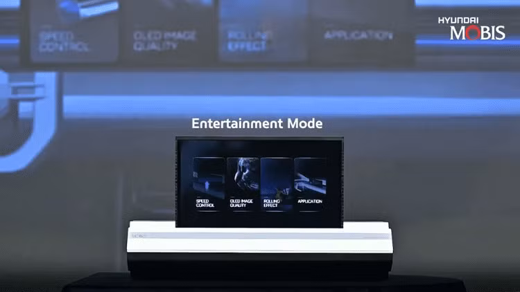 Hyundai phat trien cong nghe man hinh cuon, dot pha cho nganh xe hoi