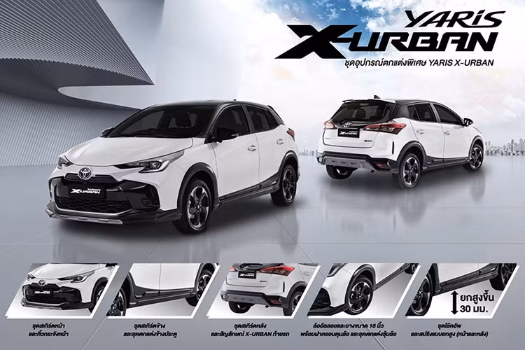 Vào hồi tháng 3 đầu năm nay, Toyota đã ra mắt phiên bản nâng cấp giữa vòng đời của dòng xe Yaris ở thị trường Thái Lan. Sau gần nửa năm, đến lượt Toyota Yaris 2023 phiên bản X-Urban trình làng. Đúng như tên gọi, Toyota Yaris X-Urban 2023 mới chính là phiên bản được thiết kế theo phong cách SUV của mẫu xe này. 