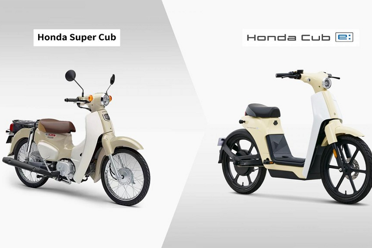 Honda Cub e: sở hữu vành đúc có kích thước lớn hơn những mẫu xe máy điện thông thường khác, cụ thể là 17 inch. Đây chẳng những là nét thiết kế đặc trưng của dòng Honda Super Cub mà còn có tác dụng tăng khả năng đánh lái cho người điều khiển. Bánh trước của xe đi kèm với phanh đĩa trong khi phía sau là phanh tang trống.