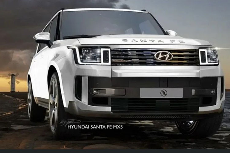 Chiếc SUV Hyundai SantaFe 2024 mới sở hữu thiết kế vuông vức, góc cạnh nam tính giống Land Rover Defender, Ford Bronco hay gần gũi hơn là Kia Mohave cũng thuộc tập đoàn Hàn Quốc. Kích thước xe cũng được gia tăng nhằm nâng cấu hình lên SUV 7 chỗ đúng nghĩa.