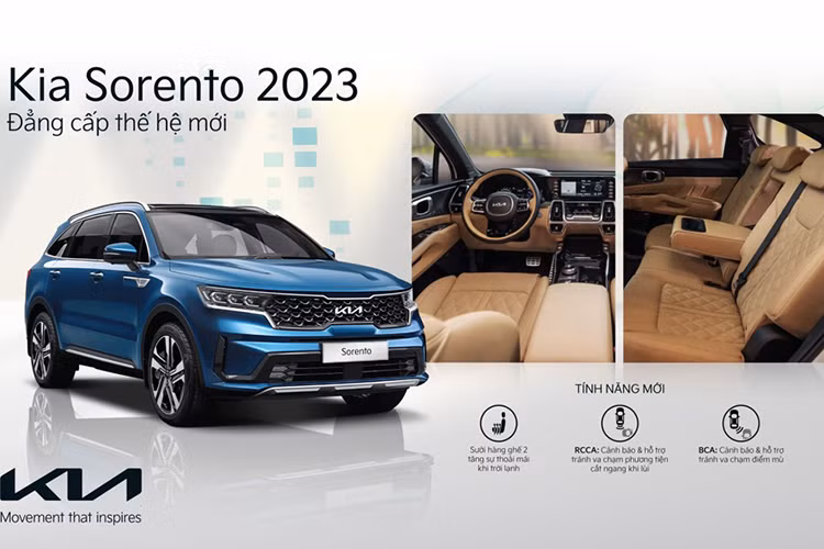 So với phiên bản cũ, Kia Sorento 2023 tại Việt Nam không khác biệt về thiết kế ngoại thất. Thay vào đó, hãng Kia chỉ bổ sung màu nội thất và một số trang bị mới cho mẫu SUV hạng trung này.