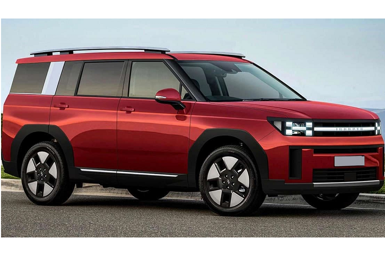 Phần vô lăng của xe có thiết kế khá mới, gợi liên tưởng đến vô lăng của chiếc xe sang Range Rover. Chiếc SUV mới nhà Hyundai còn được trang bị màn hình cong cỡ lớn kết hợp hai màn hình vào chung một khung kính như xe sang. 