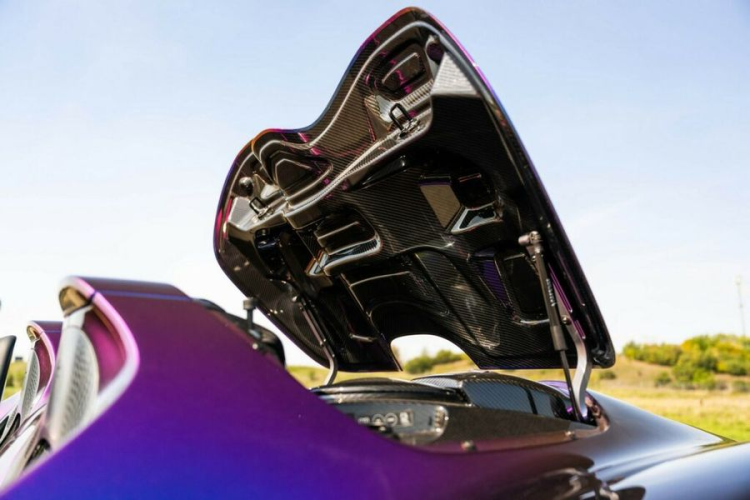 Tuy nhiên, có vẻ như buổi đấu giá này đã diễn ra không thành công. Điều làm cho chiếc Elva này trở nên đặc biệt là nó được sơn bằng Pacific Color Stream, một loại sơn chuyển màu ánh kim phức tạp bao gồm các tông màu đỏ tươi, tím và xanh lam.